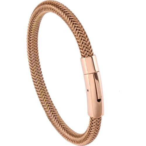 Vanbula European and American Fashion Simple Men and Women Stainless Steel Bracelet Holiday Gift Couple Bracelet Jewelry