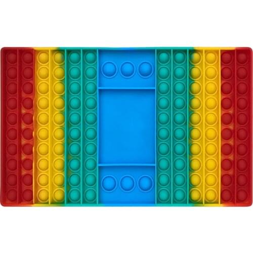 Silicone Rainbow Large Chessboard Push Bubble Simpl Dimmer Antistress Toys For Children Sensory Game Anti-Stress Kids Toy