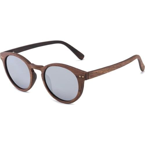 Better For Wood Sunglasses Super Light Round Wooden Sun Glasses Polarized Men and Women Walnut Ebony Frame High Quality