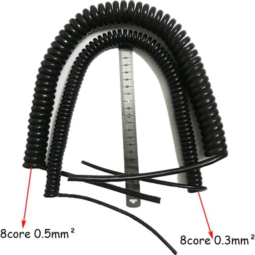 Spiral Cable Telescopic Wire Spring Wire 8 core Spring Spiral Wire Cable for Manual Pulse Generator MPG Extensible Wire
