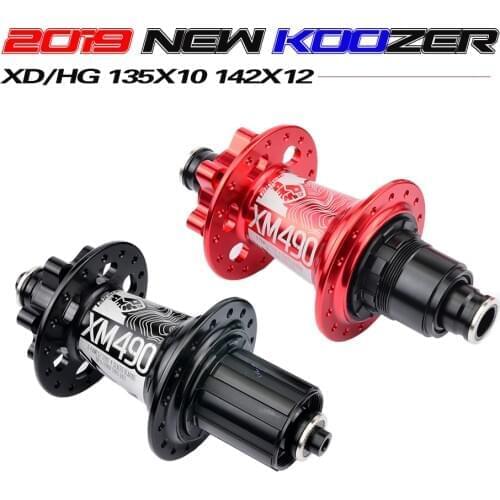 Koozer XM490 hubs 4 bearings MTB mountain bike hub QR 100*15 12*142mm thru 32 holes disc brake bike hub 28 32 36 holes