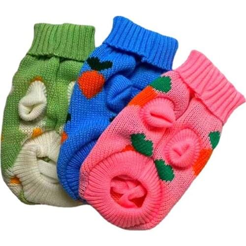 Winter Dog Clothes Knitted Flower Crochet Dog Sweater for Small Dogs Warm Pet Clothing Princess Style Sweaters Dog Clothing