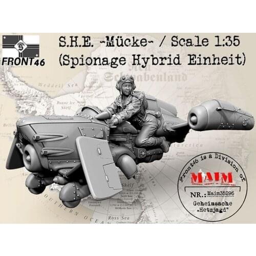 1/35 Scale Unpainted Resin Figure Female pilot with the hover bike collection figure