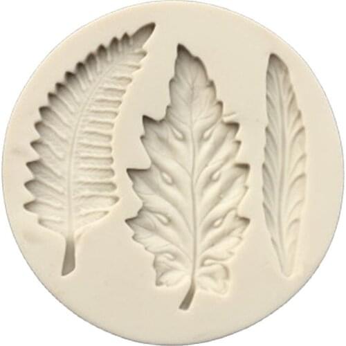 1pc 3 Holes Leaf Cake Mold Silicone Leaves Set Fondant Mold Cake Decoration GumPaste DIY Sugar Cake Tool K142