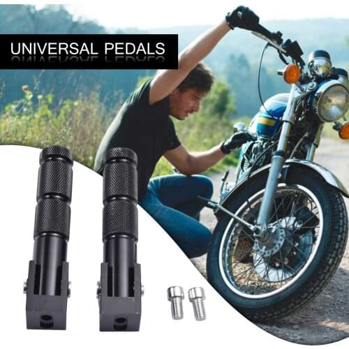 2 Colors CNC Modified Universal Motorcycle 8mm Bike Universal Pedals Aluminum Round Folded Footrest Footpeg