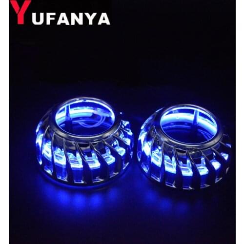 2 pcs 2.5 inch Fire wheel Projector Lens Shrouds Masks for ccfl fit 2.5 inch H1 mini Headlights Projectors Lens hid retrofit