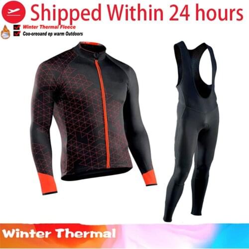 2021 Winter Cycling Clothing Mens Long Sleeve Fleece Cycling Jersey Breathable Ropa Ciclismo Invierno Hombre Termica