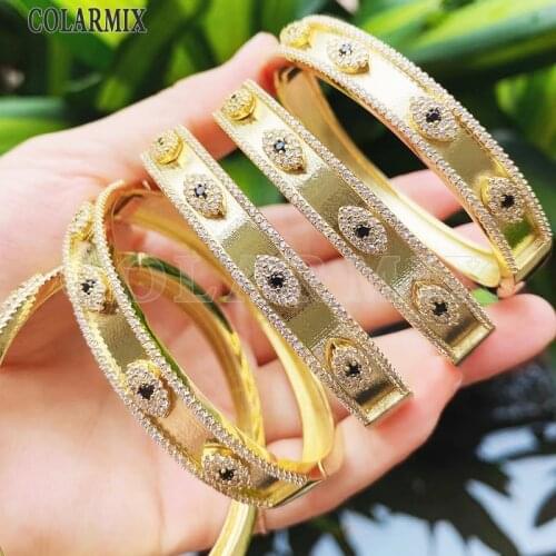 3 Pcs Zircon Eyes Bangle Fashion Jewelry Bracelet Light Gold metal Zircon Bangle jewelry for women jewelry Women bangle 31733