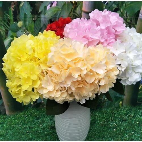 5pcs 6Heads Artificial Hydrangea Flower Branch For Plant Wall Wedding Landscape Archway Ceiling Home Hotal Office Bar Decorative