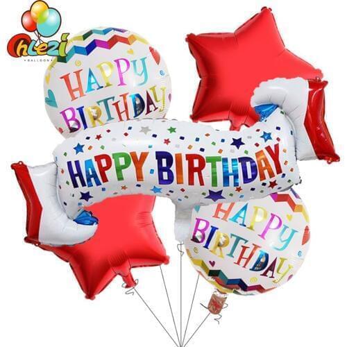 5pcs Happy Birthday banners balloons birthday party decorations for home Helium balloon Round star globos baby shower kids toys