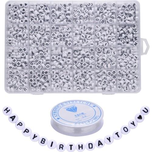 Acrylic 1200PCS/Box English Letter Beads DIY Alphabet Letters Set 8mm Bracelet Necklace Jewelry Accessories Making mixed lot