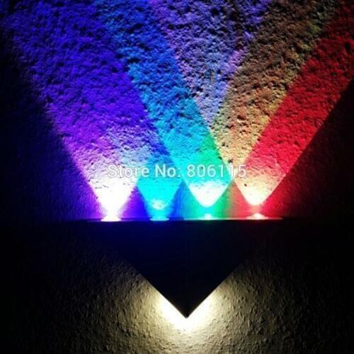 5W Aluminum Triangle Led Wall Lamp AC90-265V High Power Led Modern Home Lighting Indoor Outdoor Party Ball Disco Light