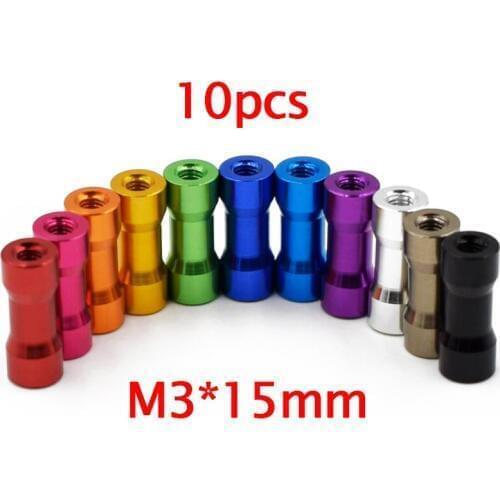 Free Shipping 10PCS M3*15mm Standoff Aluminum Alloy Spacers Spare Parts For DIY RC Airplane Kvadrokopter Multicopter Model 15mm