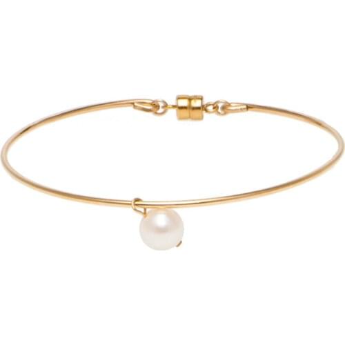 Beadsnice Thin Pearl Bracelet Japanese Akoya Gold Plated Sterling Silver Adjustable ID 41055