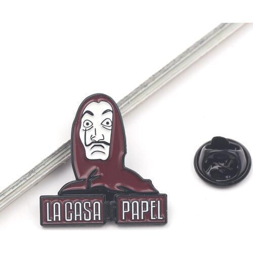 10pics La Casa De Papel Enamel Pins Brooches The House of Paper Money Heist Salvador Dali Brooch Halloween Gifts Accessories Men