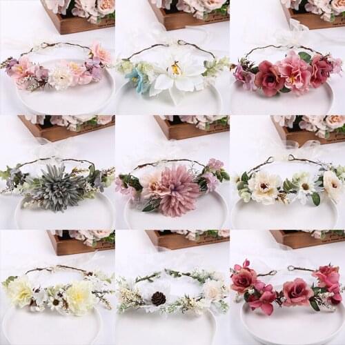 CC Crowns for Women Wedding Hair Accessories Engagement Jewelry Bridal Hairbands Flower Headband 100% Handmade Wreath Gift 58379