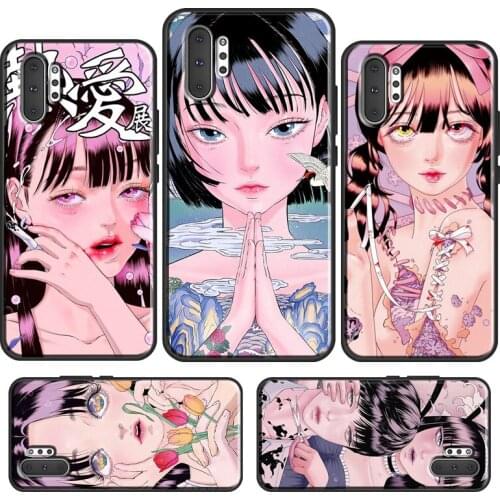 Cartoon Girl Aesthetic For Samsung Galaxy S21 Ultra S20 FE S10 Plus S8 S9 S10E Phone Case For Note 20 10 9 Cover