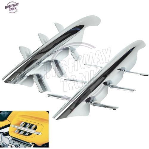 Chrome Motorcycle Exhaust Vent Accents Shark Gill Case for Honda Goldwing GL1800 2001-2010