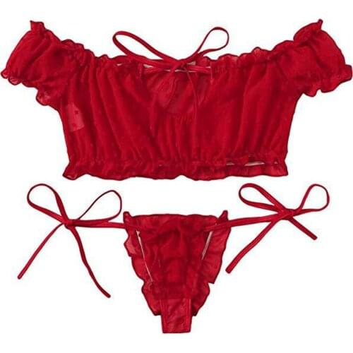 Underwear Set Sexy Women Lace Lingerie Push Up Bra Sets Erotic Mesh Hollow Out Solid Femme Bra and Panty Briefs Home Cloth