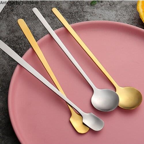 Stainless Steel Spoon Ice Cream Dessert Spoon Coffee Spoons Stir Tiny Spoons 6 Piece Set Kitchen Accessories Decorated Tableware