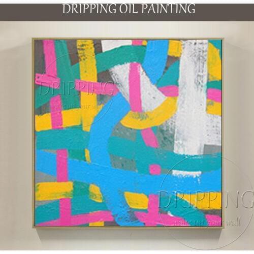 Fashion Design Hand-painted High Quality Beautiful Colors Abstract Oil Painting on Canvas Combination Abstract Oil Painting