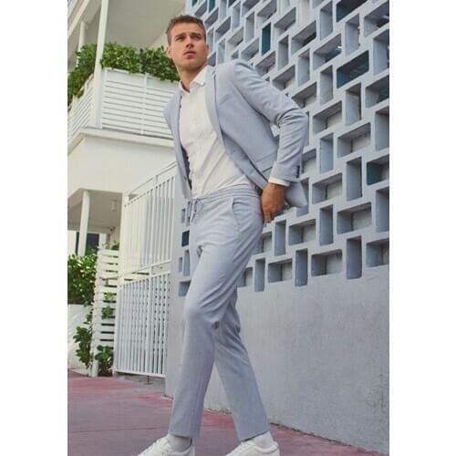 Mens Suits 2 Pieces Jacket Pant Groom Wedding For Best Men Slim Fit Tuxedos Single Breasted Formal Suit Casual Suit Mens