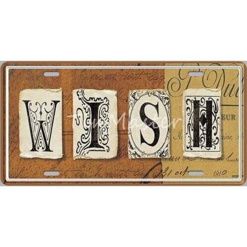 License plate Metal Wall Art Tin Sign Vintage Garage Home Decor Free Beer Coffee Poster Door Signs Pub Bar Kitchen Wall Sticker