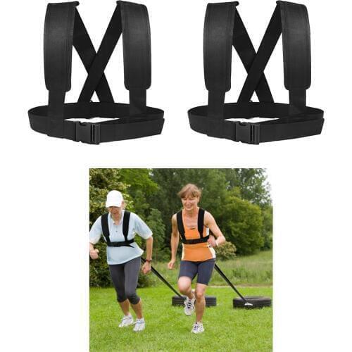 New 2 Count Workout Pull Resistance Trainer Running Speed Training Band Strap Sled Weights Tires Harness Pulling Band