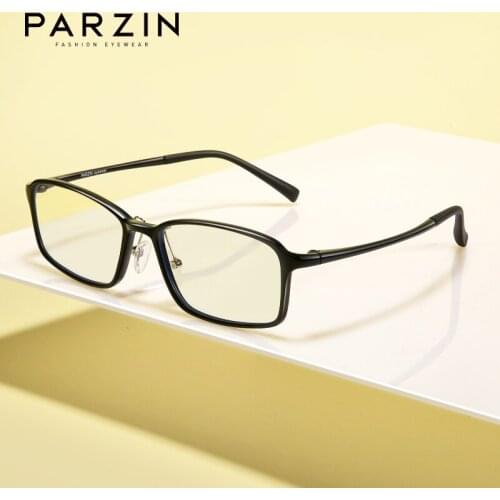 PARZIN Blue Light Blocking Glasses Men Vintage Oversized Computer Gaming fake glasses women frame Lentes Filtro Azul 15752
