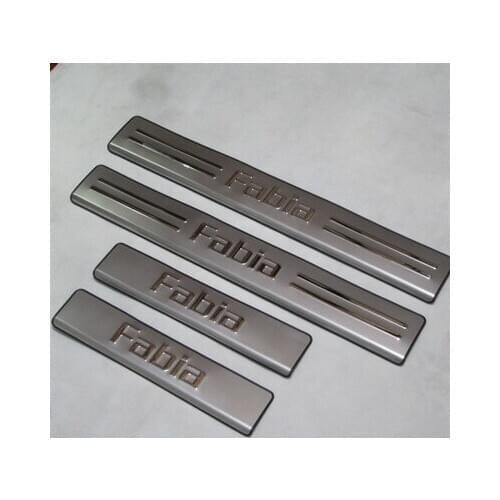 High quality stainless steel Scuff Plate/Door Sill for 2007-2012 Skoda Fabia Car styling