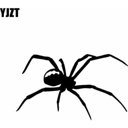 YJZT 12.7CM*7.5CM Spider Vinyl Decal Car Sticker TARANTULA Black/Silver C19-0228