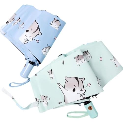 Women Automatic Umbrellas Windproof Cartoon Folding Female Male 3 Fold Paraguas Cute Students Kids Umbrella Rain Gift Parasol