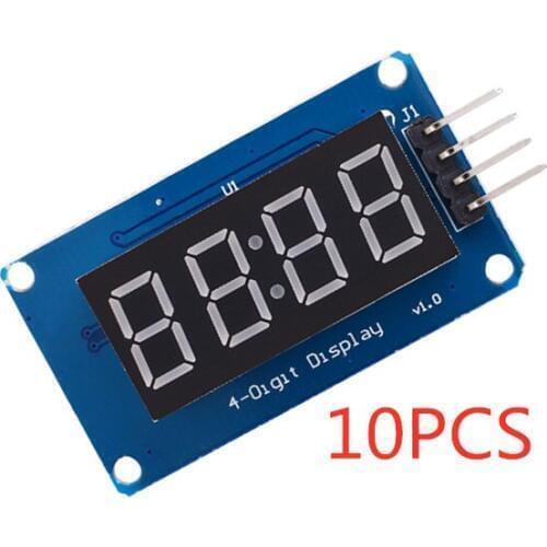 10pcs TM1637 4-digit digital tube display module LED brightness adjustable with clock point