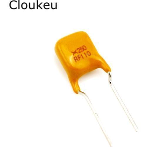 10Pcs TRF250-110 PPTC Resettable fuse 250V 0.11A 110MA RF110