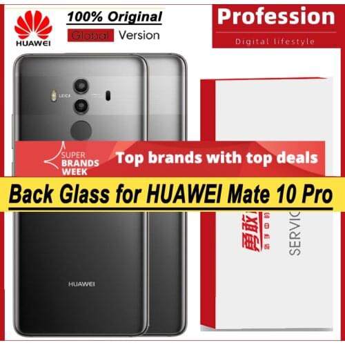 100% Original for Huawei Mate 10 Pro Back Battery Cover Rear Glass Door Panel Case Battery Cover with Camera Lens