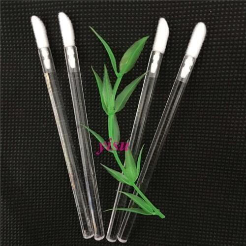 1000 Pcs Transparent Handle Disposable Lip Mini lip Stick Wands Applicator Brush Makeup Brushes Tools Wholesale