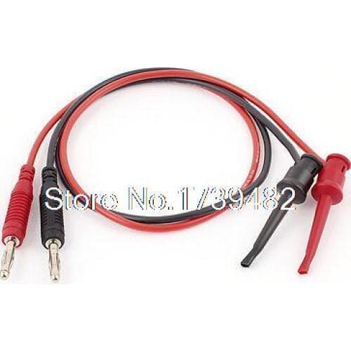 2pcs Multimeter 4mm Banana Plug Socket to Test Hook Clip Probe Cable 0.5M