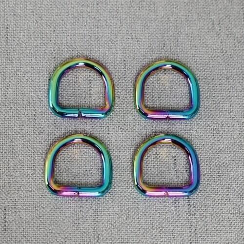 20 Pcs/Lot 15mm Colourful Webbing Metal D Ring DIY Cat Dog Collar Buckle Bag Belt Purse Straps Loop Clasp Knapsack Garment