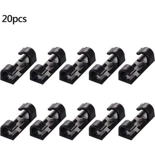20PCS Cable Organizer Clips Cable Management Desktop & Workstation Wire Manager Cord Holder USB Charging Data Line Winder