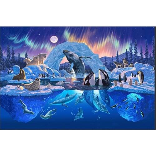 Diamond Embroidery Animal Photography Arctic Full Square Round Drill Diamond Painting Cross Stitch Rhinestone HandmadeZP-3187