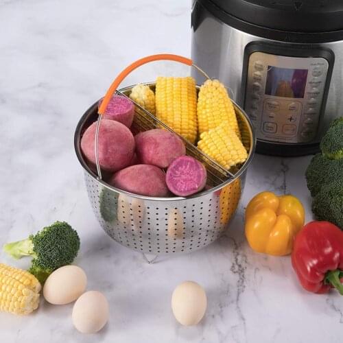 Stainless Steel Anti-scald Steam Basket Vegetables Clean Basket Cookeo Accessory Cooker Dish Steamer Drain Basket