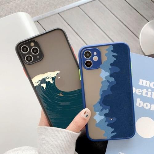 Sea Wave Sunrise Surfing Phone Case for iphone X XS MAX XR 6s 7 8 Plus SE2020 11 12 Pro Max Sunset Hard Back Shockproof Cover