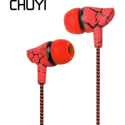 CHUYI Stylish Stereo Earphone Crackle Patten Earbuds One Click Pause Play Headset With Mic For Audifonos Para Celular PC Desktop