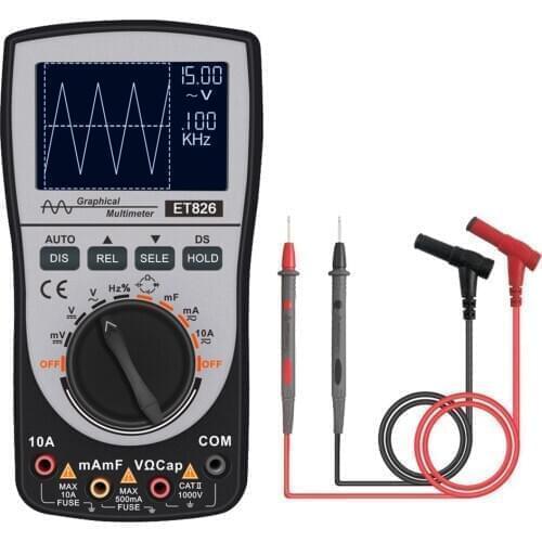 Upgraded MUSTOOL MT8206 2 in 1 Intelligent Digital Oscilloscope Multimeter with Analog Bar Graph Color Screen