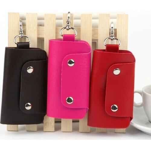 Fashion gifts Keys holder Organizer Manager patent leather Buckle key wallet case car keychain for Women Men brand