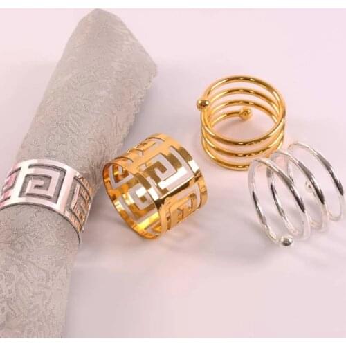 Napkin Rings Party Decoration Table Decoration Accessories Napkin Holder Gold Wedding Kitchen Table Dinner Towel 12pcs/lot