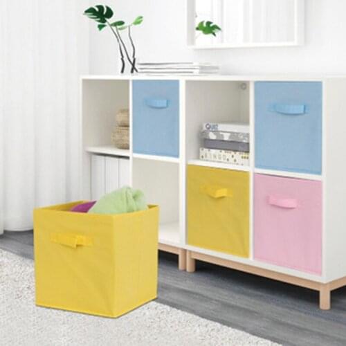 Storage Box Fabric Cube Nursery Shelf Home Closet Folding Storage Basket For Kids Toys Organizer HG39572BK