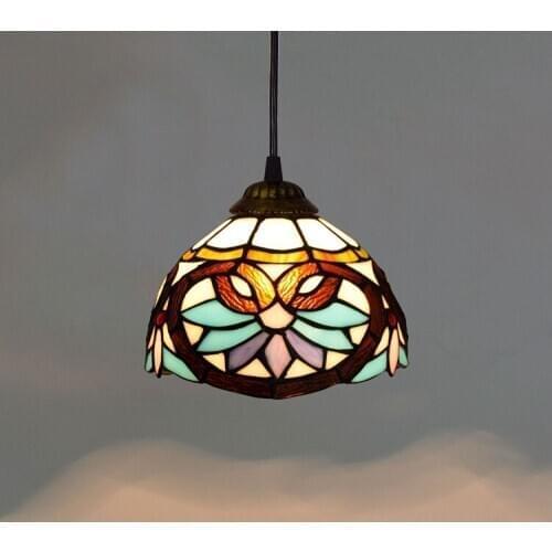 20cm European-Style Creative Tiffany Glass Aisle Restaurant Corridor Balcony Bar Small Droplight Lovely Baroque