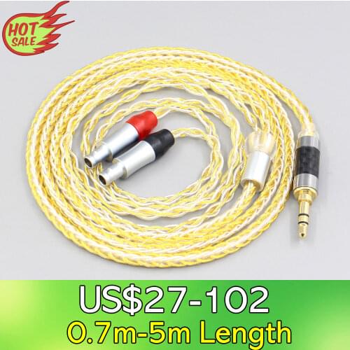 LN007314 8 Core OCC Silver Gold Plated Braided Earphone Cable For Sennheiser HD800 HD800s HD820s HD820 Dharma D1000 headphone