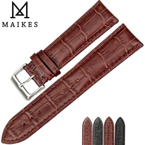 MAIKES Factory Direct Sale Watch Accessories Genuine Leather Watch Strap 18mm 20mm 22mm Watch Band Men For Omega Watchband